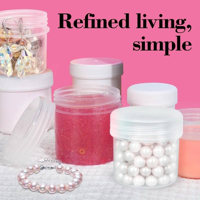 ASEVAT 6 Pack Airtight Plastic Jars, Leak-Proof Travel Size Jar | Refillable Cosmetic Containers for Creams, Lotions, TSA-Approved Clear Jars with Secure Lids (clear) - Image 3